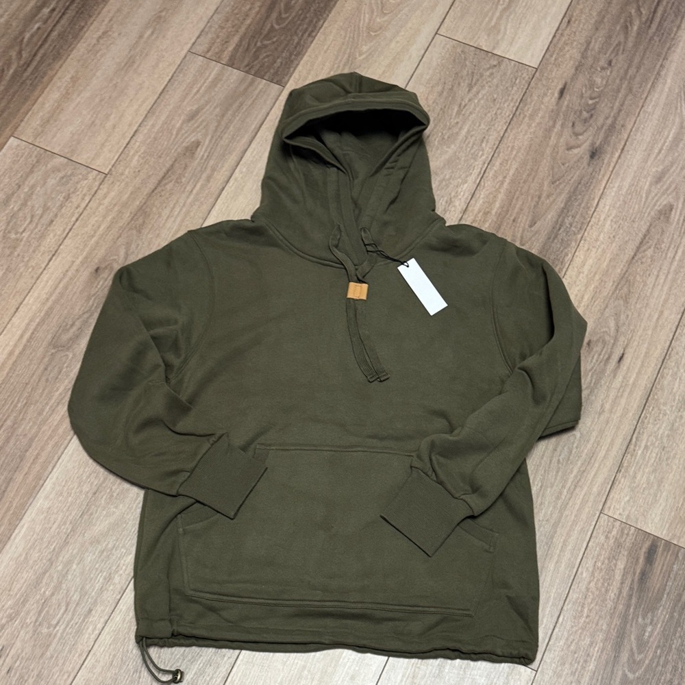 Martha Stewart NWT M Olive Green FLEECE LINED WARM SWEATSHIRT Hoodie